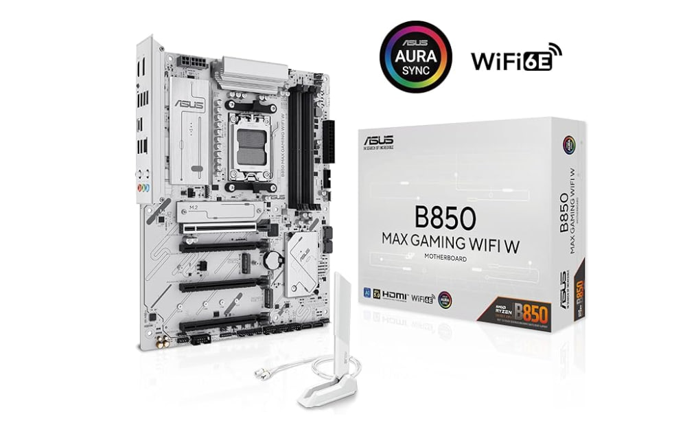 ASUS Placa Base B850 MAX Gaming WiFi Blanco DDR5 PCIe 5.0 Wi-Fi 6E