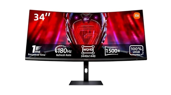 Xiaomi Monitor Curvo Gaming 2K Ultrawide de 34" WQHD 180Hz 1ms