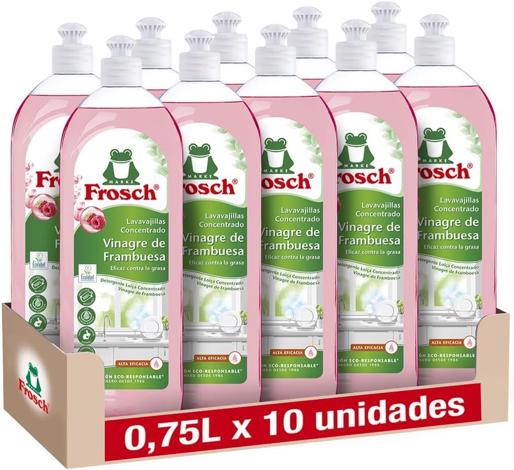 Frosch Lavavajillas A Mano Vinagre De Frambuesa Pack 10x750 ml