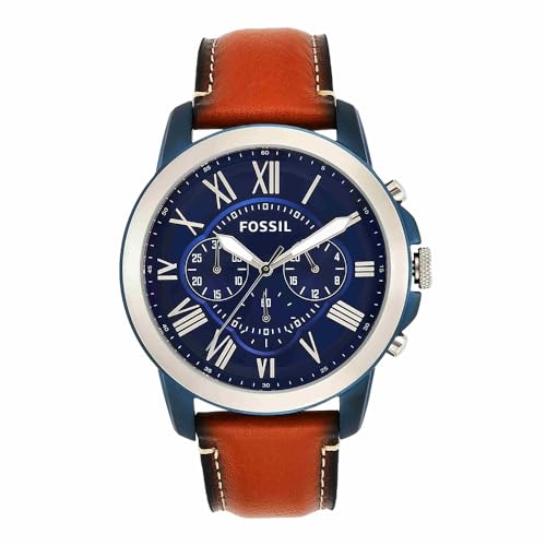 Fossil Reloj para hombre Grant, movimiento cronógrafo de cuarzo, caja de 44 mm de ace