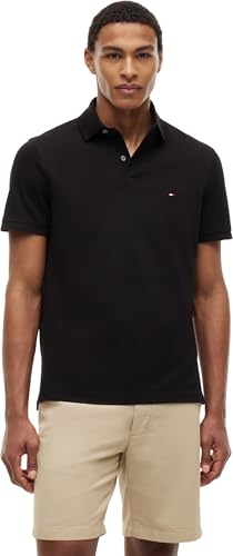 Tommy Hilfiger Polo de Manga Corta Hombre 1985 Regular Fit, Negro (Black), XL ❗️ ​🇪🇸