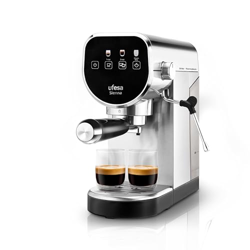 Ufesa Sienna Cafetera Espresso y Capuccino, Presión 20 Bares, Panel Táctil Digital, 1
