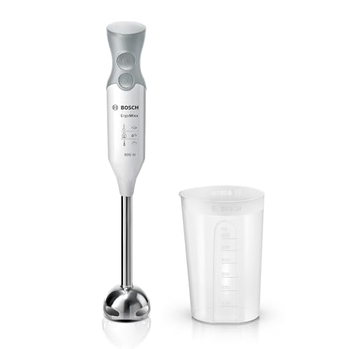 Bosch - Batidora de mano, ErgoMixx, 600 W, QuattroBlade, Blanco, MSM66110 ❗️ ​🇪🇸