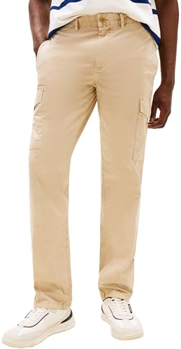 Tommy Hilfiger Pantalones Cargo Hombre Denton Twill con Bolsillos, Beige (Sandalwood)