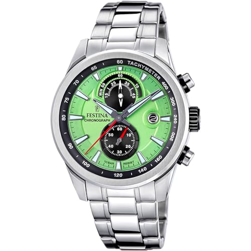 FESTINA Reloj Hombre Analógico de Acero Inoxidable 316l Plateado - Movimiento de Cuar