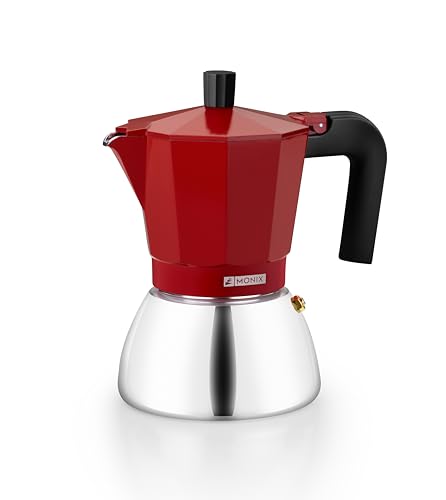 Monix Induction Inox | Cafetera Italiana de Aluminio y Acero Inoxidable, 9 tazas de c