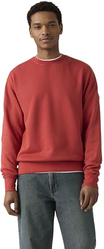 Levi's Hombre Sweatshirt con Cuello Redondo, Relaxed Fit, Rojo (Garment Dye Jalapeno)