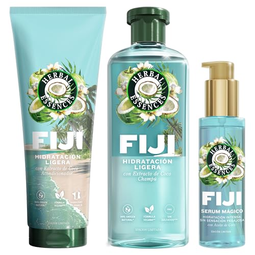 Herbal Essences Fiji Champú Sin Sulfatos + Acondicionador + Sérum, Pack ❗️ 🇪🇸