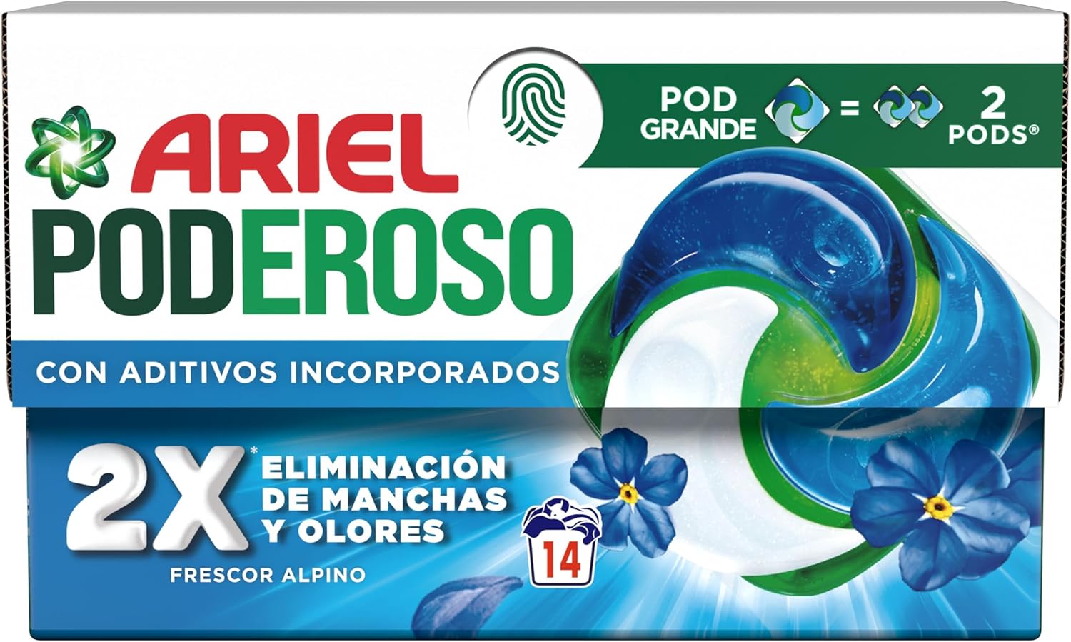 Ariel PODs Poderoso Detergente Cápsulas 14 Lavados