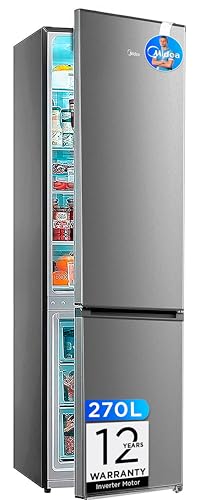 Midea Frigorifico Combi No Frost | 55 cm ancho x 180 cm | Inox | 270L de Capacidad - 