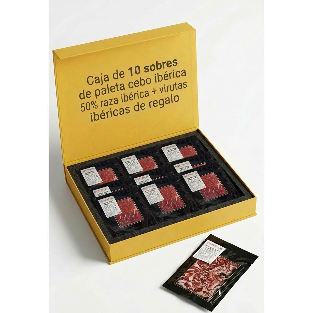 PALETA CEBO IBERICA 50% 10 SOBRES DE 100G + REGALO VIRTUAS IBERICAS 200G - IBÉRICOS F