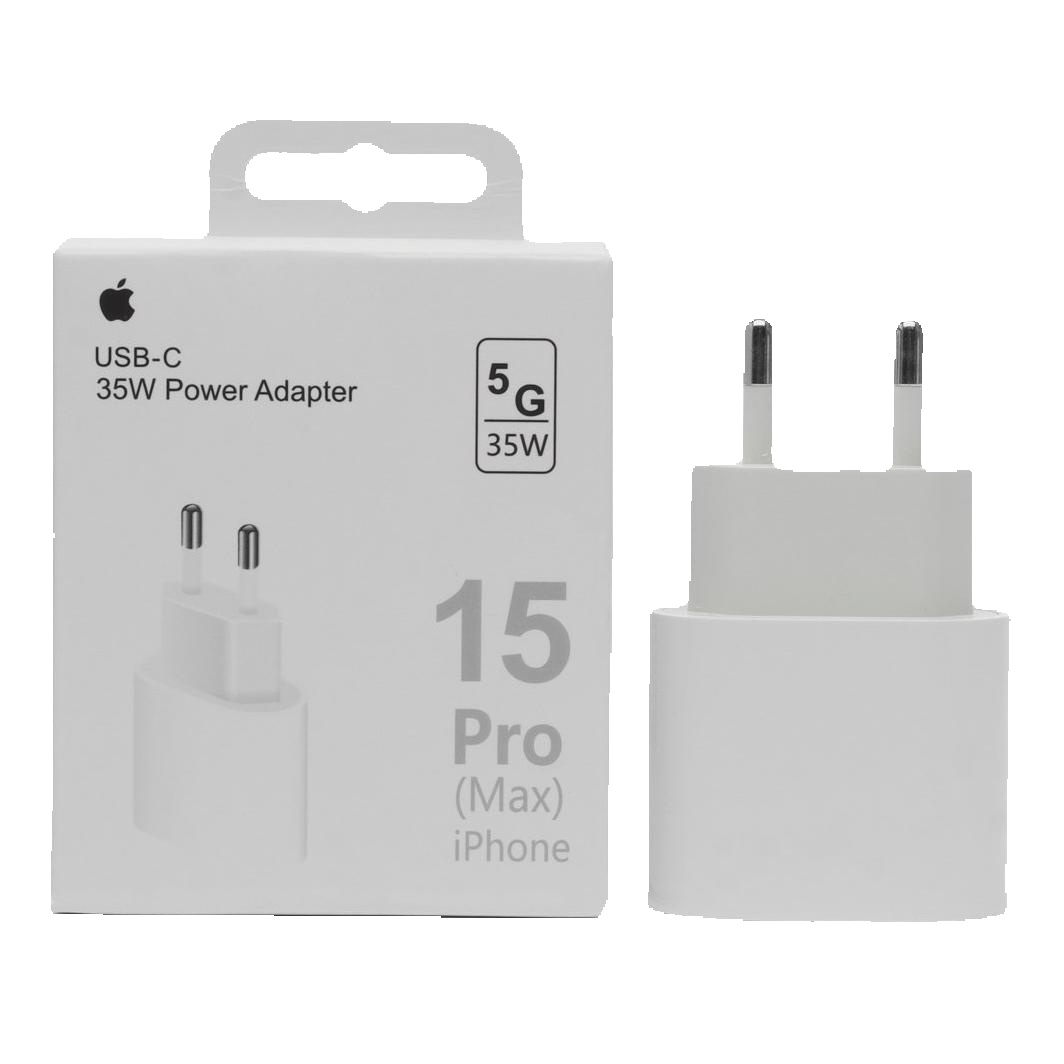 Apple Adaptador de Corriente USB-C 35W - Carga Rápida para iPhone y iPad Pro - Diseño
