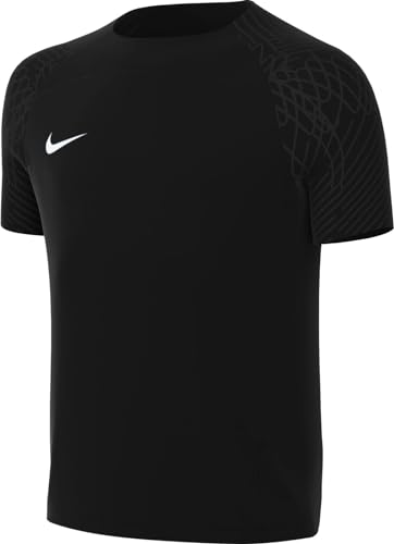 NIKE Short-Sleeve Soccer Jersey Y Nk DF Strke III JSY SS, Black/Black/Black/White, DR