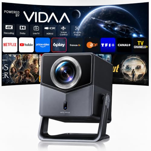 Proyector 4K【Netflix Integrado/1400 ANSI/Dolby 36W】 VIDAA OS: N.º 1 Ultra-Rápido,Auto