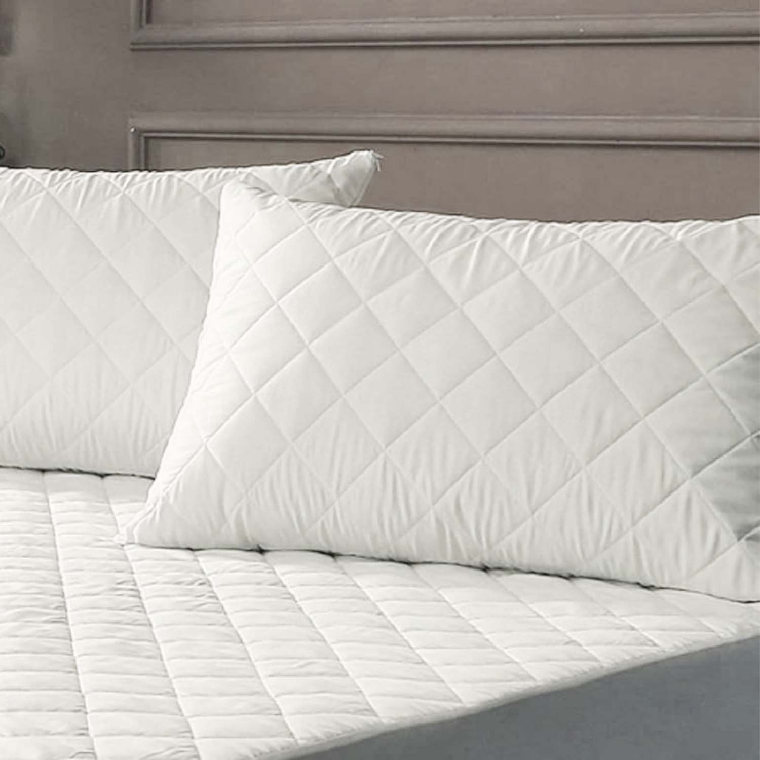 NATURALS Protector de Almohada Acolchado 100% Poliéster - Ajustable Transpirable - Va
