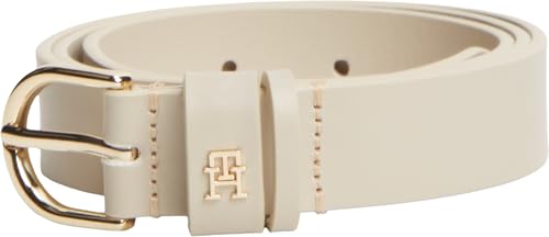 Tommy Hilfiger Cinturón Mujer Essential Effortless 2,5 cm Cinturón de piel, Beige (Su