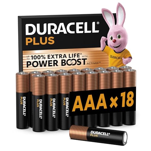DURACELL Plus AAA Pilas Alcalinas (Paquete de 18) 1.5V, LR03 | Hasta un 100% de extra