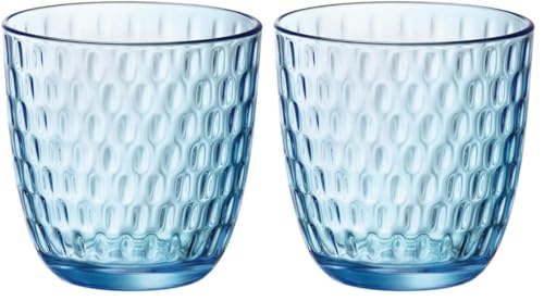 Rocco Bormioli Slot Vaso de vidrio, Turquesa, 6 Unidad (Paquete de 2), 6