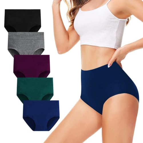 TUUHAW bragas mujer algodon altas Braguitas talle alto Pack de 5 XL | Braguitas de Ta