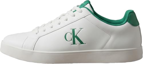 Calvin Klein Cupsole Sneaker Hombre Derby con Logotipo, Multicolor (Bright White/Ench
