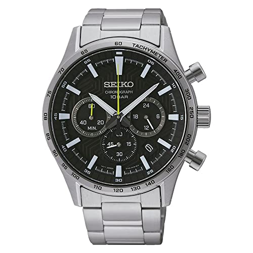 Seiko Reloj analógico de Cuarzo para Hombre con Correa de Acero Inoxidable SSB413P1, 