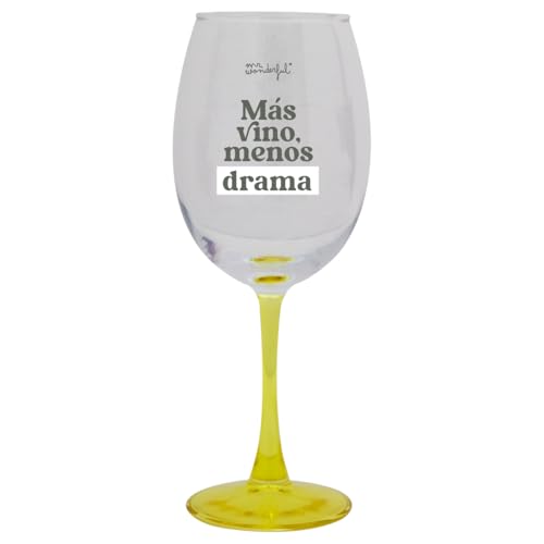 Mr. Wonderful - Copa de vino - Más vino, menos drama - Copa de vino con mensaje - Rea