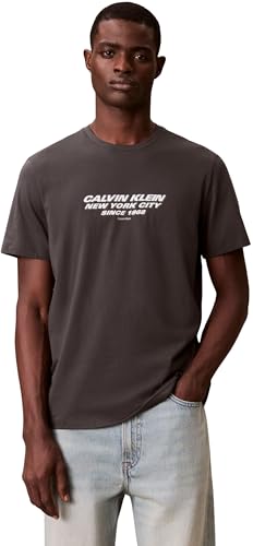 Calvin Klein Camiseta Estampada SS 30S WHSL SP CKNYC LV04RE834G, Gris, M, Gris (Pirat