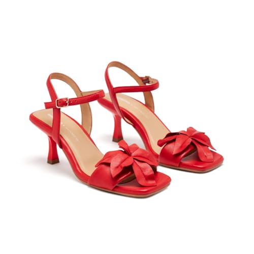Gioseppo, Modelo 92242, Sandalias de tacón para mujer de piel con detalle flor, zapat