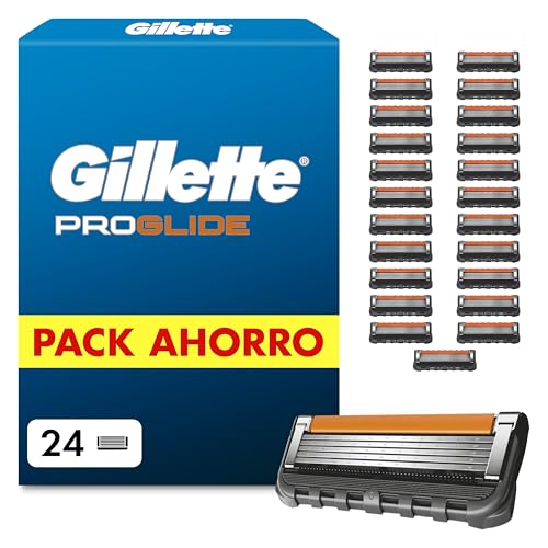 Gillette Proglide Recambios para Maquinillas de Afeitar para Hombre, Pack de 24 Cuchi