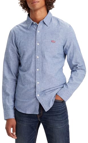 Levi's Long-Sleeve Battery Housemark Slim Camisa, Navy Peony, L Hombre ❗️ ​🇪🇸