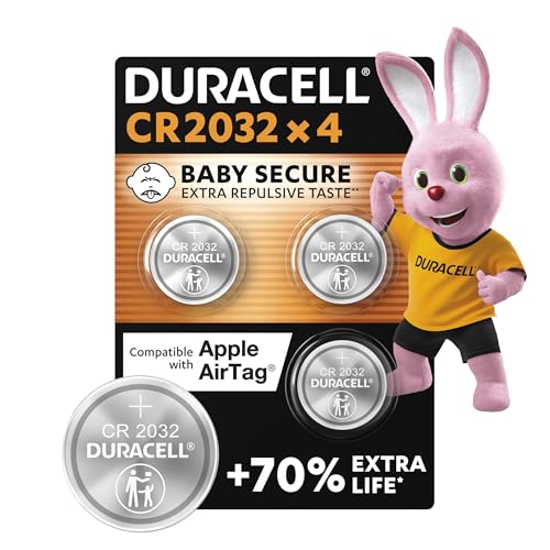 Duracell CR2032 pilas de botón de litio 3 V (paquete de 4) - Hasta un 70 % extra dura