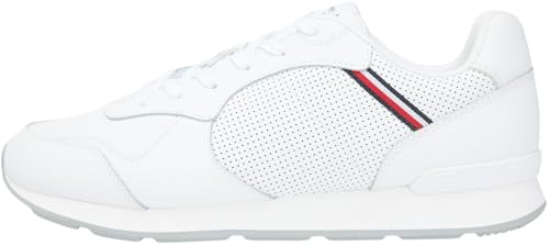 Tommy Hilfiger Runner Icon Leather Fm0fm05740 - Tenis Bajos para Hombre, White, 42 EU