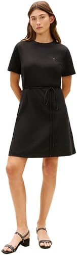 Tommy Hilfiger Interlock T-Shirt SS Dress Ww0ww49772 Vestido Tipo Camiseta, Black (Bl