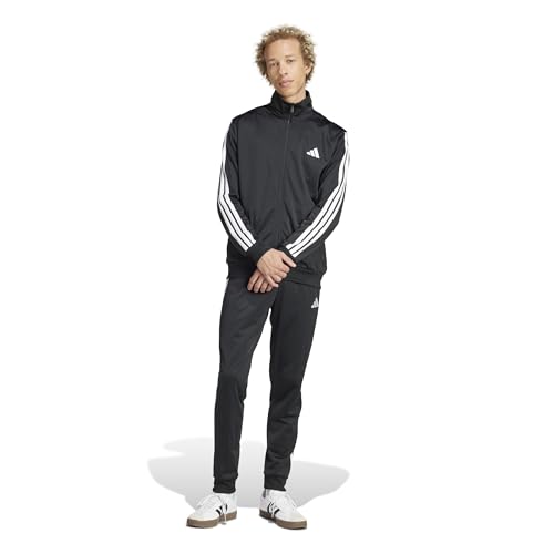 adidas Hombre Sportswear Basic 3 Stripes Tricot Track Suit, Black, M ❗️ ​🇪🇸