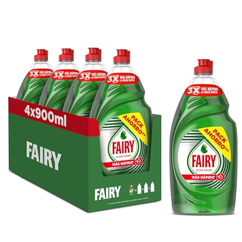 Fairy Ultra Poder Original Líquido Lavavajillas 4x900ML Fórmula Efectiva Que Deja Los