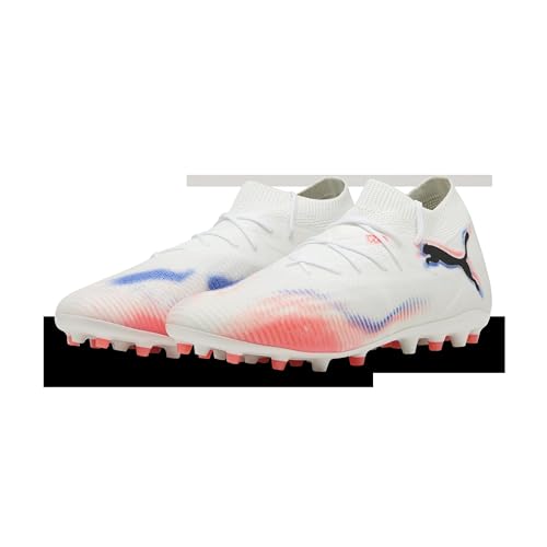 Puma Future 8 Match MG - Tenis de fútbol Unisex, Puma Blanco Puma Negro Rojo Brillant