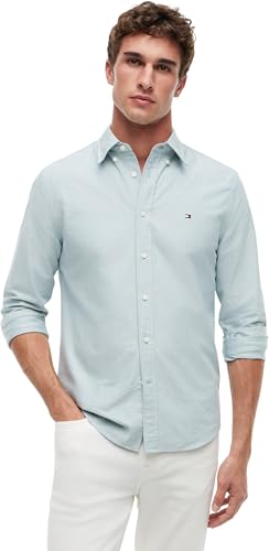 Tommy Hilfiger Camisa Oxford RF Solid Heritage Mw0Mw35774 L/S para Hombre, Color Verd