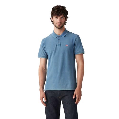 Levi's Polo para Hombre Slim Housemark con Cuello Abotonado, True Indigo Light in, XS
