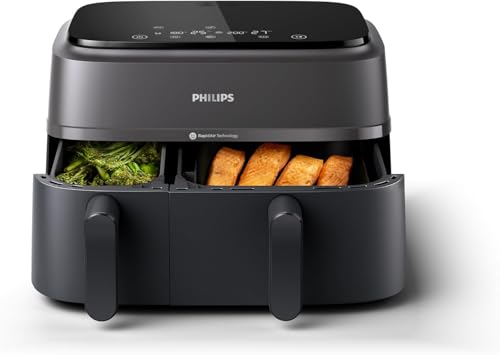 Philips Airfryer DualBasket - Cocina sano, rápido y versátil, 9L de capacidad, pantal