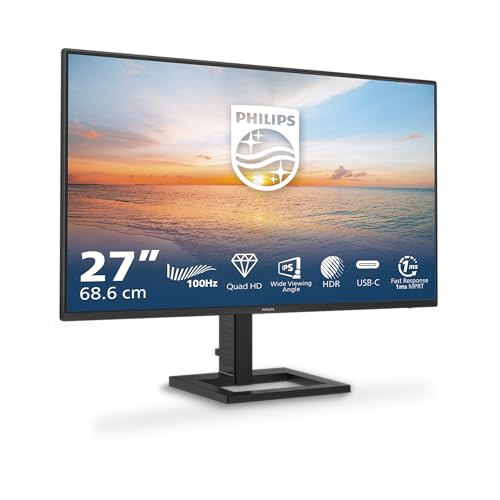 Philips 27E1N1600AM - Monitor Quad HD de 27 Pulgadas, Altavoces, Altura Regulable (25