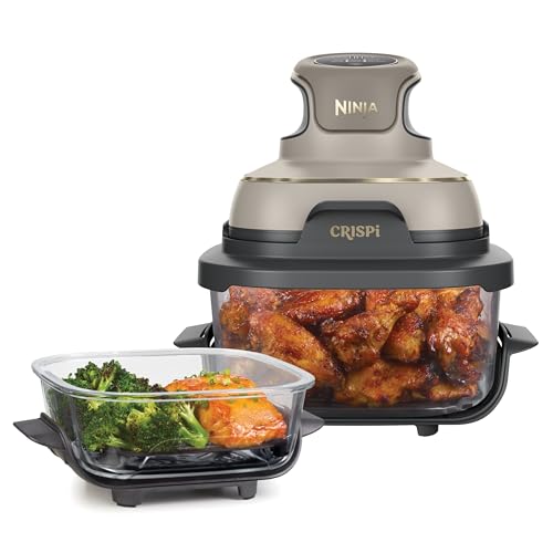 Ninja CRISPi Freidora de aire portátil, 3,8 l, 4 en 1, freír con aire, asar, mantener