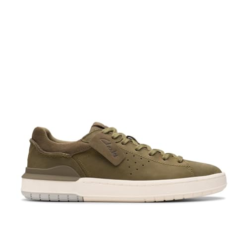 Clarks - Courtlite2 Run, Zapatillas de los Hombres, Olive Nubuck, ❗️ 🇪🇸