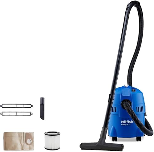 Nilfisk Buddy II 12L Aspirador de Agua y Polvo - Aspiradora de Bricolaje para Sólidos