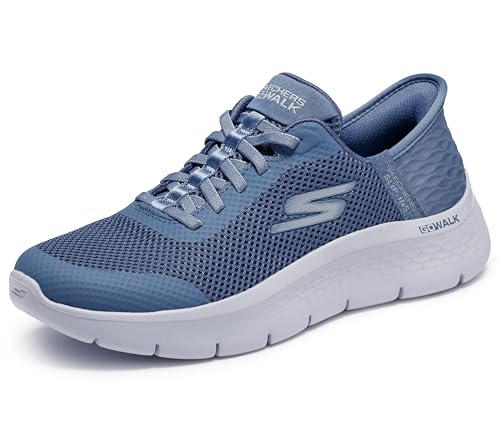 Skechers Women's Go Walk Flex Hands Free Slip-Ins-Grand Entry Sneaker, Blue, 9 ❗️ 🇪🇸