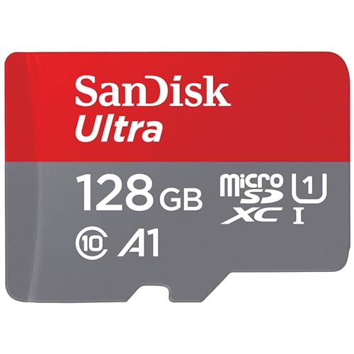 SanDisk 128GB Ultra, Tarjeta de memoria microSDXC, hasta 140 MB/s + adaptador SD, con