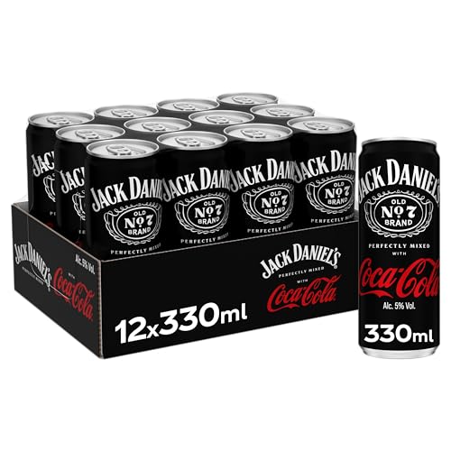 Coca-Cola y Jack Daniel's, Combinado Clásico y Refrescante, Bebida Preparada con 5% d