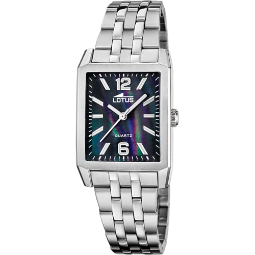 LOTUS Reloj Mujer Analógico de Acero Inoxidable 316l Plateado - Movimiento de Cuarzo 
