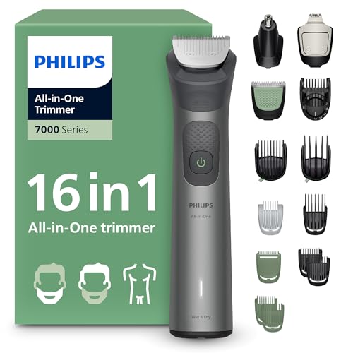 Philips Recortadora todo en uno de 16 en 1 Serie 7000 - Afeitadora y cortapelos hombr