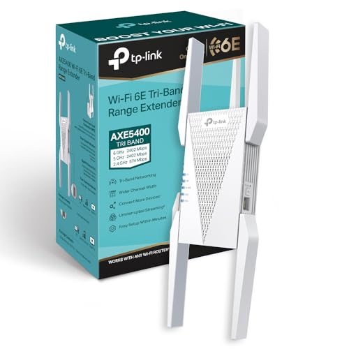 TP-Link RE815XE Repetidor WiFi 6e Mesh AXE5400, Triple Banda,Banda Exclusiva 6GHz,Can