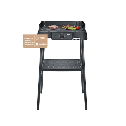 Severin Parrilla Eléctrica de Mesa con Placa de Aluminio y Soporte, Negro PG 8596 ❗️ 